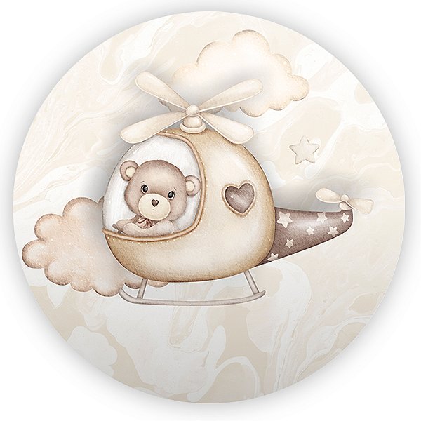 Mini Painel - Ursinho Baloeiro Marrom - Sublimado 3D