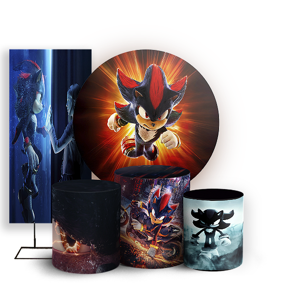 KIT Redondo Trio e Faixa - Sonic Shadow - Sublimado 3D
