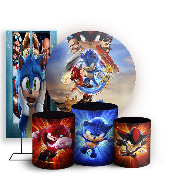 KIT Redondo Trio e Faixa - Sonic Shadow - Sublimado 3D
