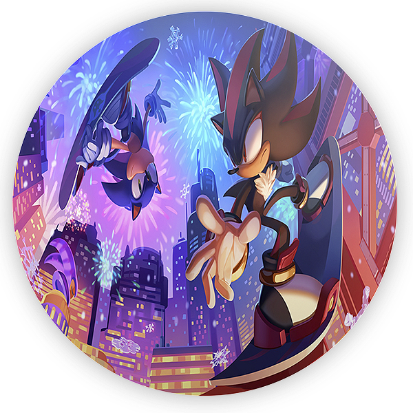 Painel Redondo - Sonic Shadow - Sublimado 3D
