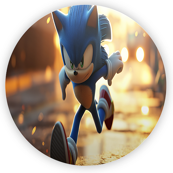Painel Redondo - Sonic - Sublimado 3D