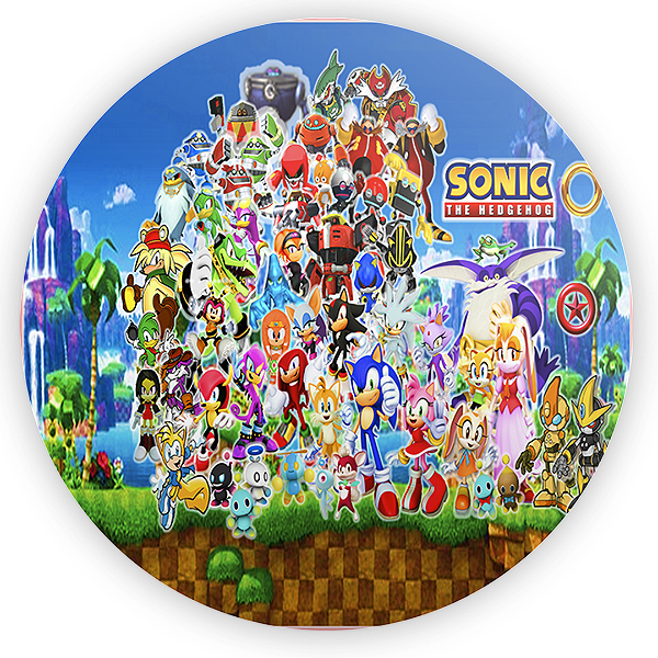 Painel Redondo - Sonic - Sublimado 3D