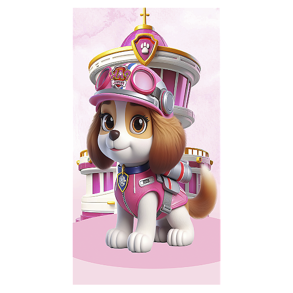 Faixa Lateral - Patrulha Canina Rosa - Sublimado 3D