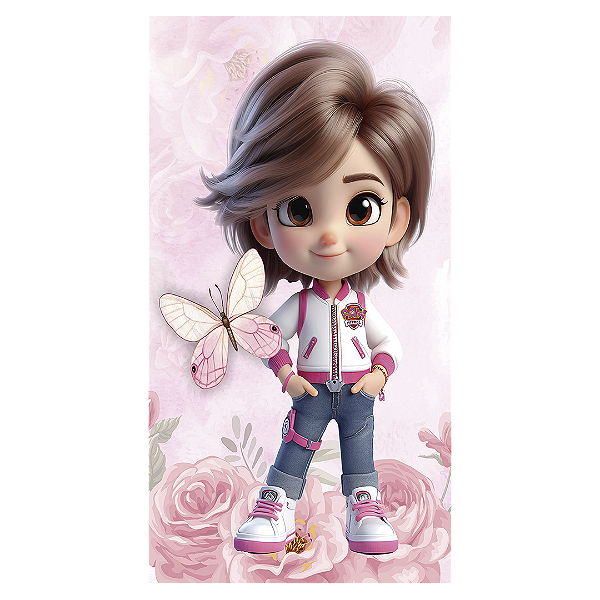 Faixa Lateral - Patrulha Canina Rosa - Sublimado 3D