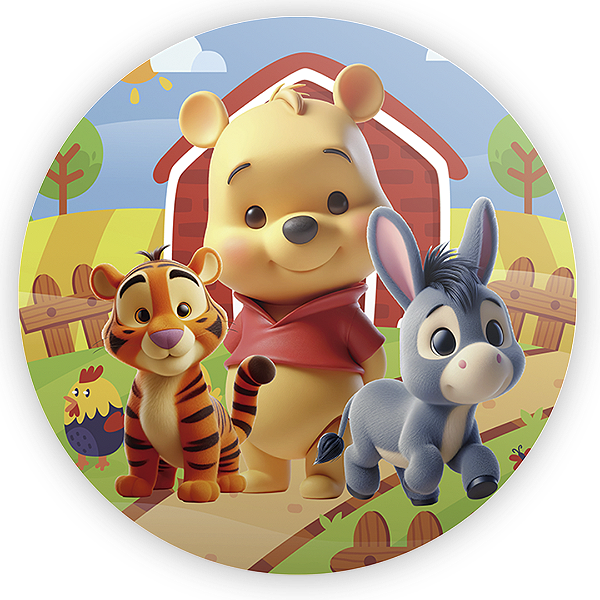 Painel Redondo - Ursinho Pooh - Sublimado 3D