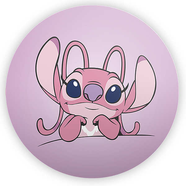 Painel Redondo - Lilo Stitch Angel - Sublimado 3D