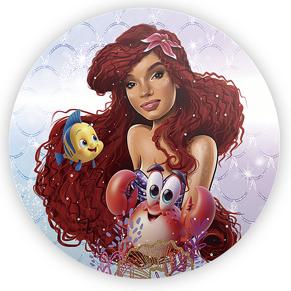 Painel Redondo - Princesa Ariel - Sublimado 3D