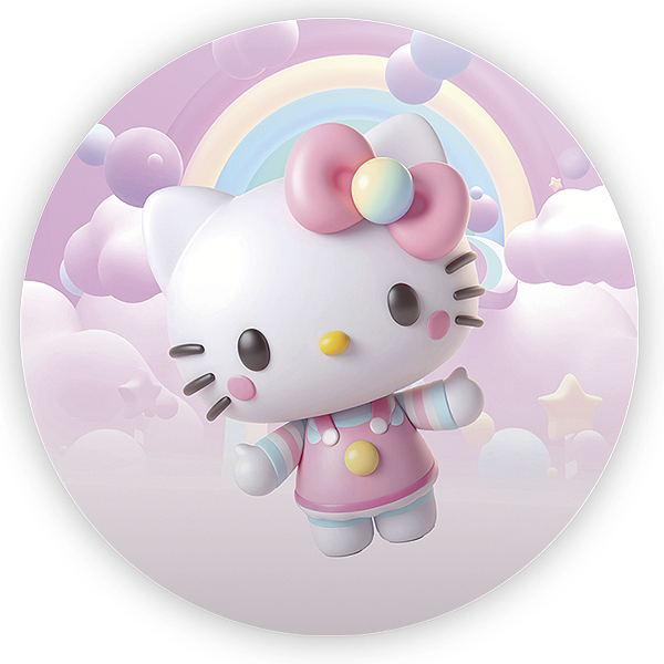 Painel Redondo - Hello Kitty - Sublimado 3D