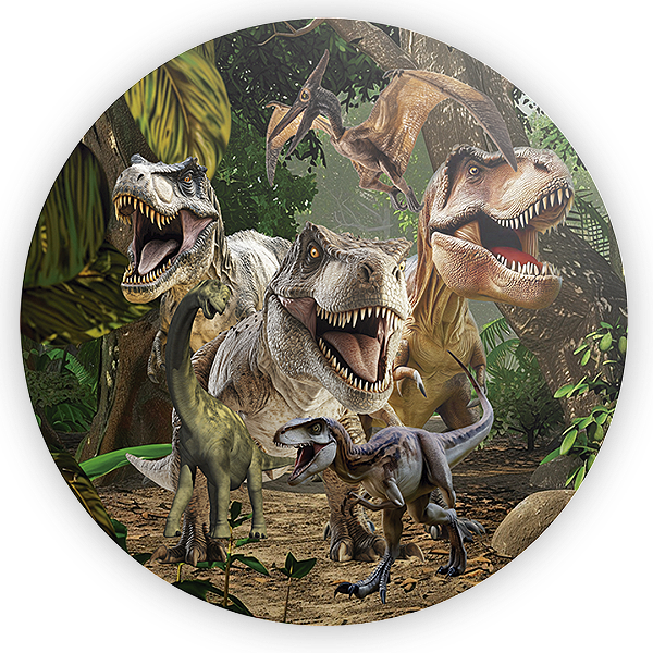 Painel Redondo - Dinossauro Jurassic - Sublimado 3D