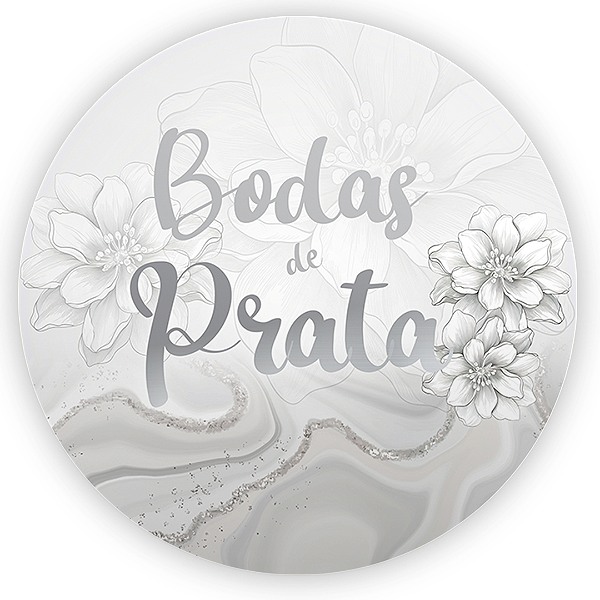 Painel Redondo - Bodas De Prata - Sublimado 3D