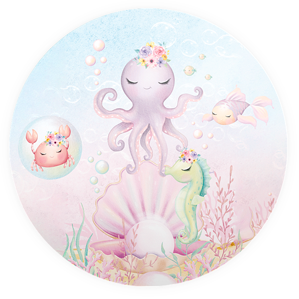 Painel Redondo - Fundo do Mar - Sublimado 3D