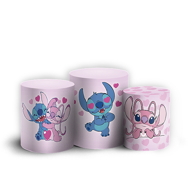 Trio Cilindro - Lilo Stitch Angel - Sublimado 3D