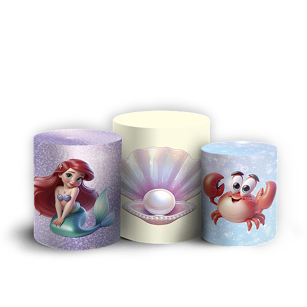 Trio Cilindro - Princesa Ariel - Sublimado 3D