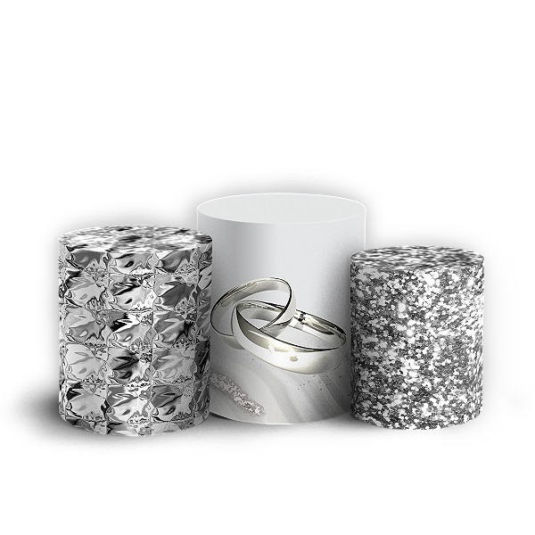 Trio Cilindro - Bodas De Prata - Sublimado 3D