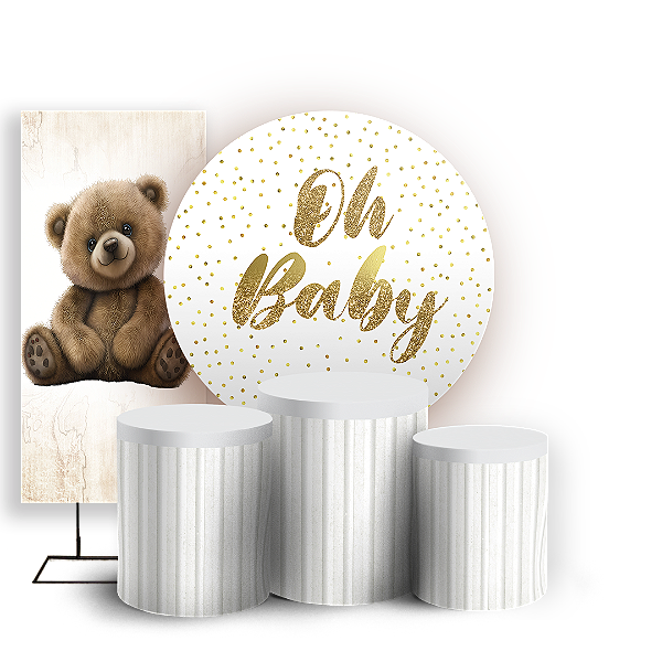 KIT Redondo Trio e Faixa - Oh Baby - Sublimado 3D