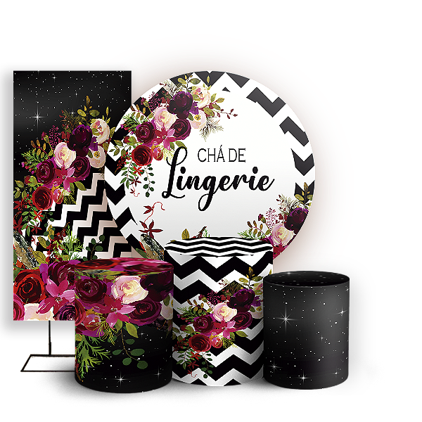 KIT Redondo Trio e Faixa - Cha De Lingerie - Sublimado 3D