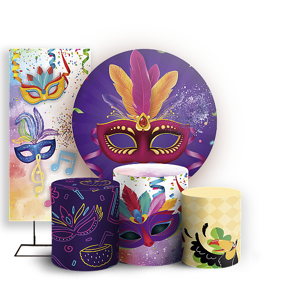 KIT Redondo Trio e Faixa - Carnaval - Sublimado 3D