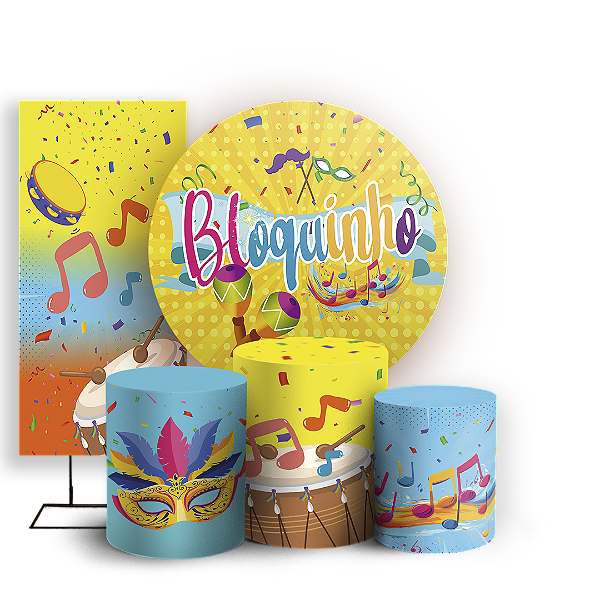 KIT Redondo Trio e Faixa - Carnaval - Sublimado 3D