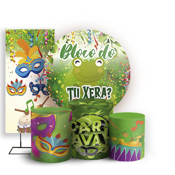 KIT Redondo Trio e Faixa - Carnaval - Sublimado 3D