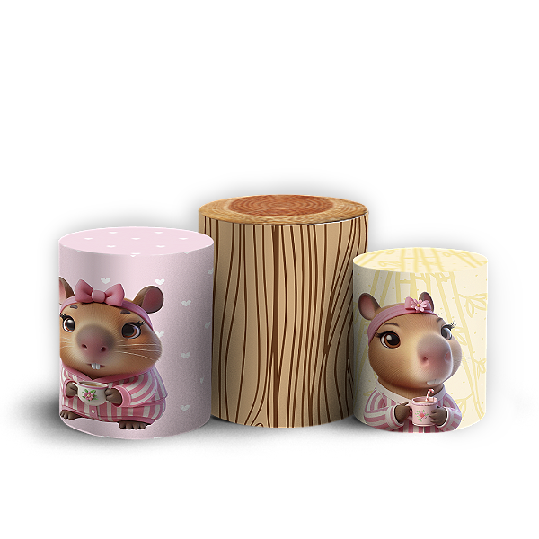 Trio Cilindro - Capivara - Sublimado 3D
