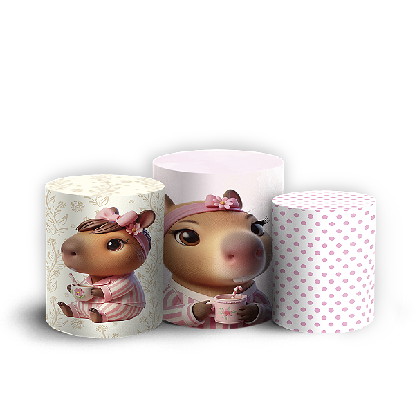 Trio Cilindro - Capivara - Sublimado 3D