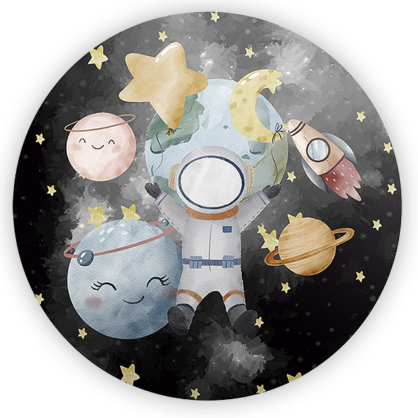Painel Redondo - Astronauta - Sublimado 3D