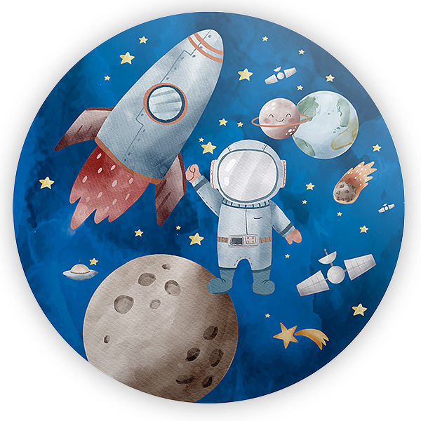 Painel Redondo - Astronauta - Sublimado 3D