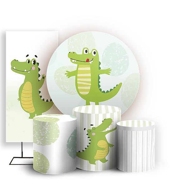 KIT Redondo Trio e Faixa - Jacare Baby - Sublimado 3D
