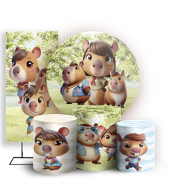 KIT Redondo Trio e Faixa - Capivara - Sublimado 3D