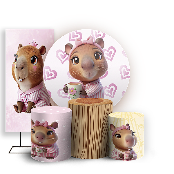 KIT Redondo Trio e Faixa - Capivara - Sublimado 3D