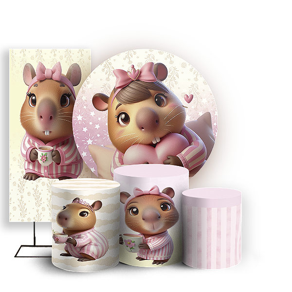 KIT Redondo Trio e Faixa - Capivara - Sublimado 3D