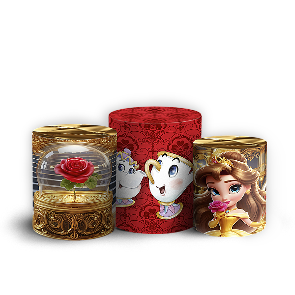 Trio Cilindro - Princesa Bela - Sublimado 3D