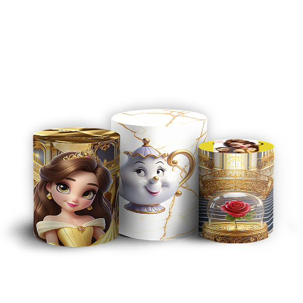 Trio Cilindro - Princesa Bela - Sublimado 3D