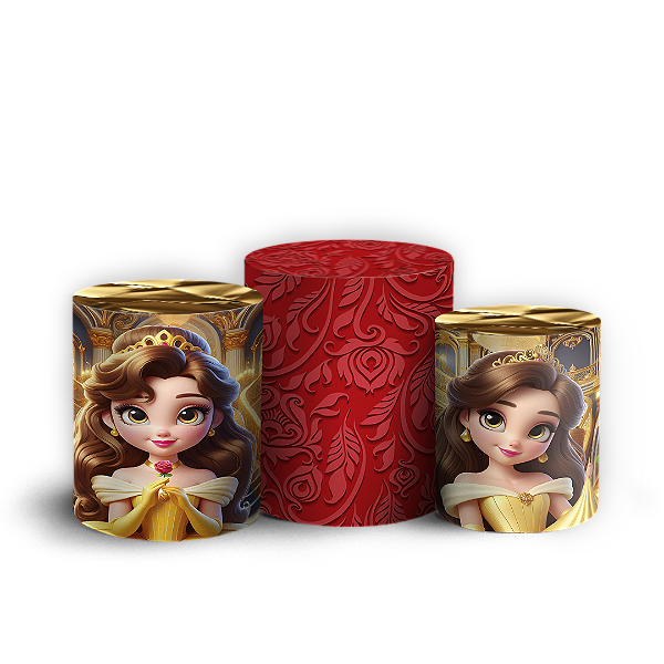 Trio Cilindro - Princesa Bela - Sublimado 3D