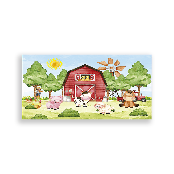 Painel Retangular - Fazendinha - Sublimado 3D