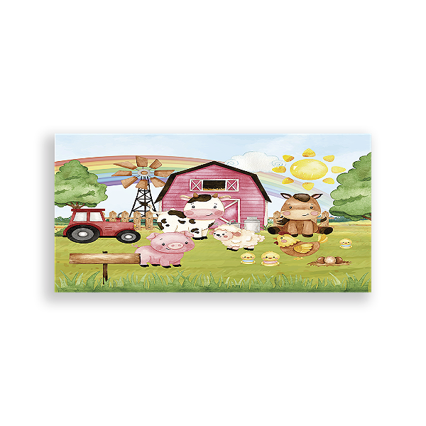 Painel Retangular - Fazendinha - Sublimado 3D