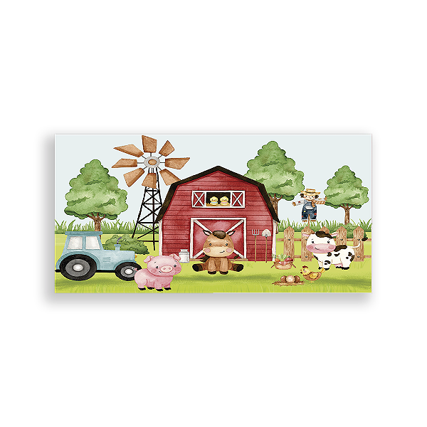 Painel Retangular - Fazendinha - Sublimado 3D