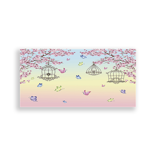 Painel Retangular - Floral Borboleta - Sublimado 3D