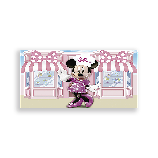 Painel Retangular - Minnie Confeitaria Doces - Sublimado 3D
