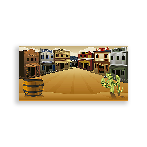 Painel Retangular - Fundo Velho Oeste - Sublimado 3D