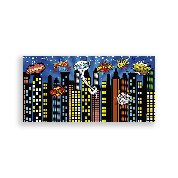 Painel Retangular - Cidades Prédios - Sublimado 3D