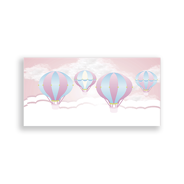 Painel Retangular - Balões Nuvens - Sublimado 3D
