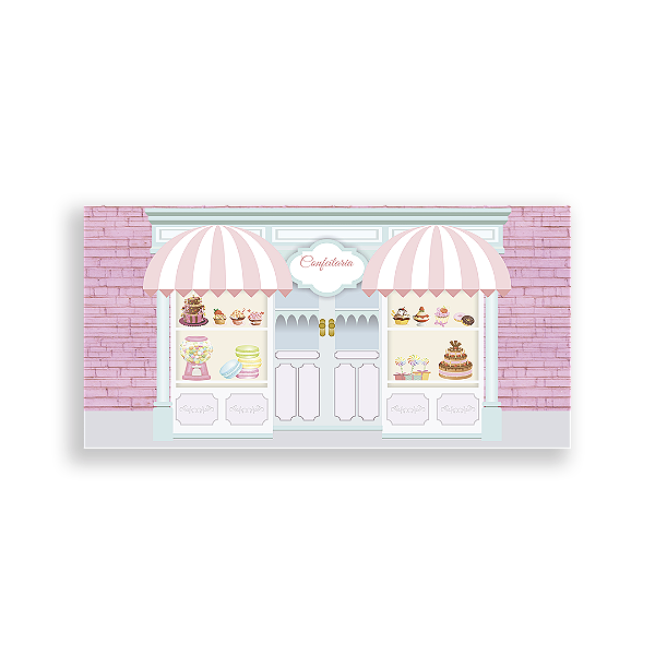Painel Retangular - Confeitaria Doces - Sublimado 3D
