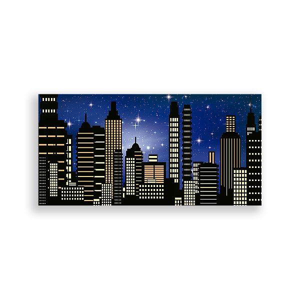 Painel Retangular - Cidades Prédios - Sublimado 3D