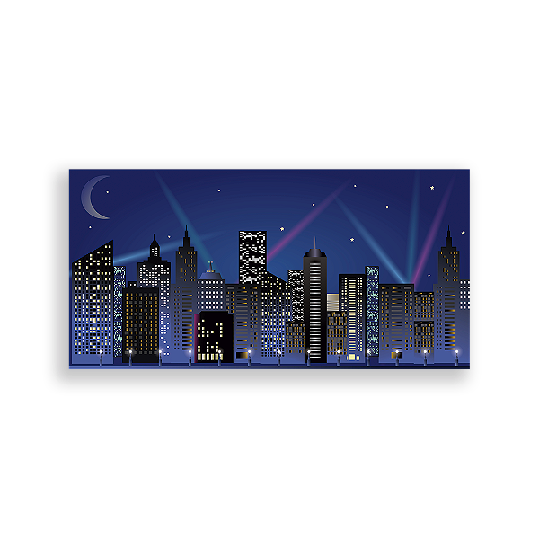 Painel Retangular - Cidades Prédios - Sublimado 3D