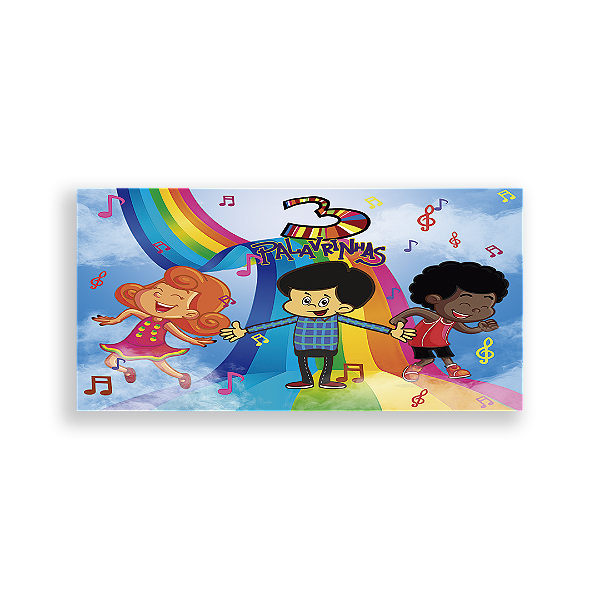 Painel Retangular - 3 Palavrinhas - Sublimado 3D