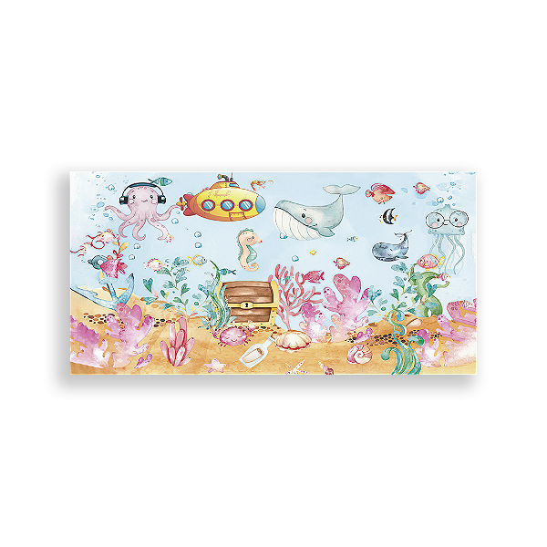 Painel Retangular - Fundo Do Mar - Sublimado 3D