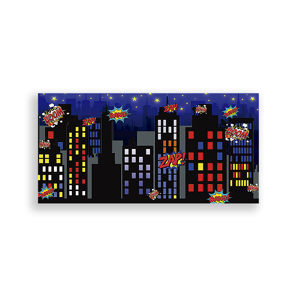 Painel Retangular - Cidades Prédios - Sublimado 3D