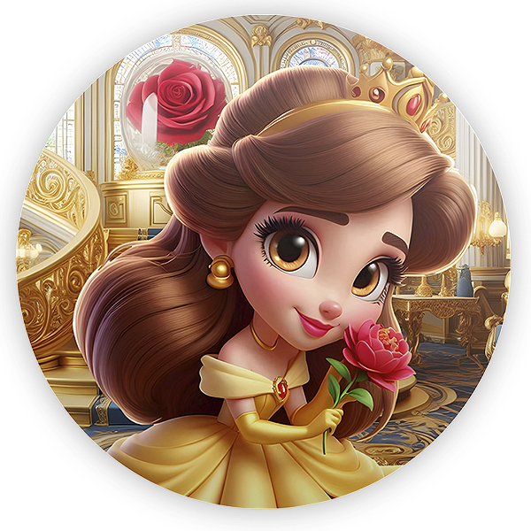 Painel Redondo - Princesa Bela - Sublimado 3D