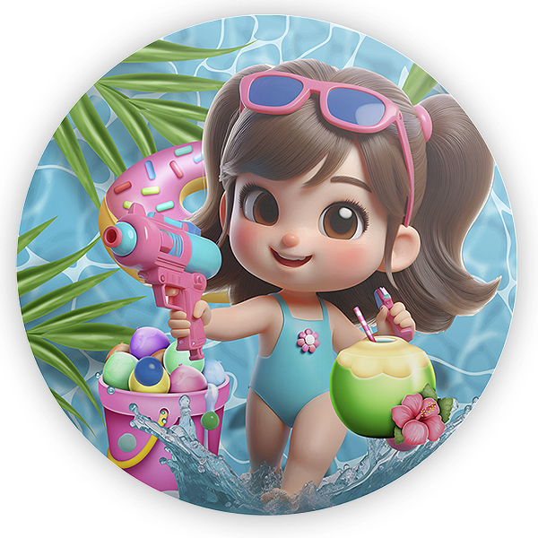 Painel Redondo - Pool Party - Sublimado 3D